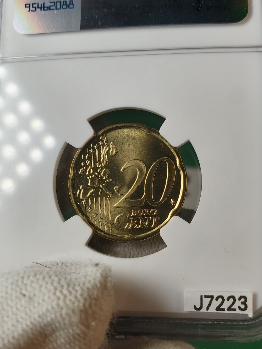 2002 Austria 20 Cent NGC MS67 Brass Coin